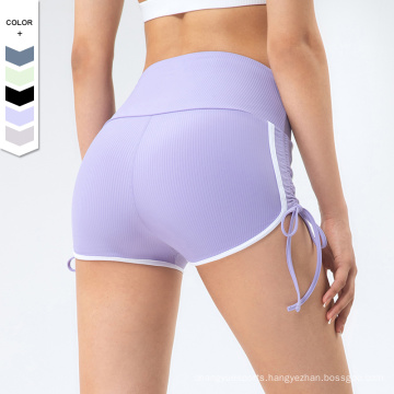 Training Wear Athletic Wear Shorts Drawstring Workout Shorts Women Fitness High Waist Women Running Shorts